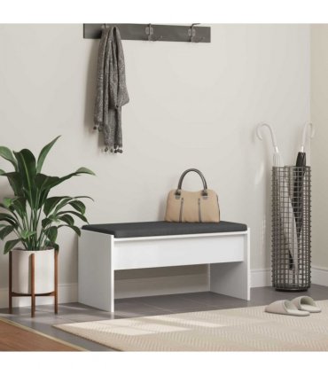 vidaXL Hall Bench with Cushion White 83 x 38 x 40 cm