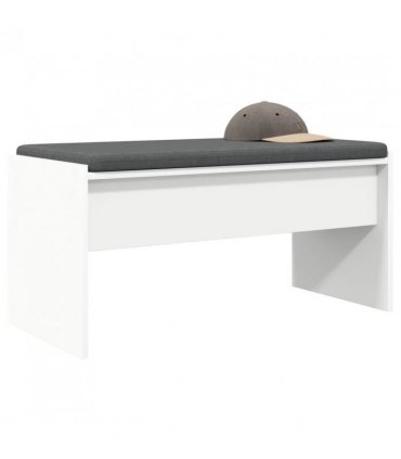 vidaXL Hall Bench with Cushion White 83 x 38 x 40 cm