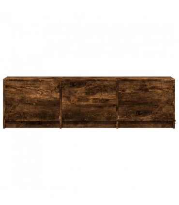 vidaXL TV Cabinet with LED Smoked Oak 140 x 34 x 40 cm Engineered Wood