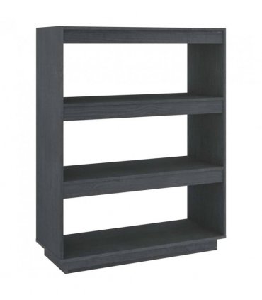 vidaXL Book Cabinet/Room Divider Grey 80x35x103 cm Solid Pinewood