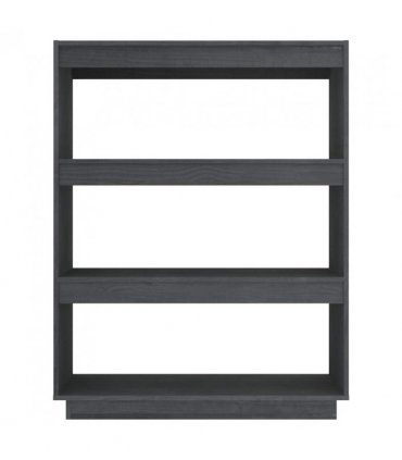 vidaXL Book Cabinet/Room Divider Grey 80x35x103 cm Solid Pinewood