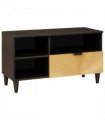 vidaXL TV Cabinet Black and Gold 80 x 33 x 46 cm Engineered wood