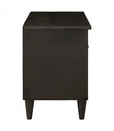 vidaXL TV Cabinet Black and Gold 80 x 33 x 46 cm Engineered wood