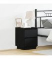 vidaXL Bedside Cabinet with Drawer 2 pcs Black Oak 39 x 34.5 x 50 cm