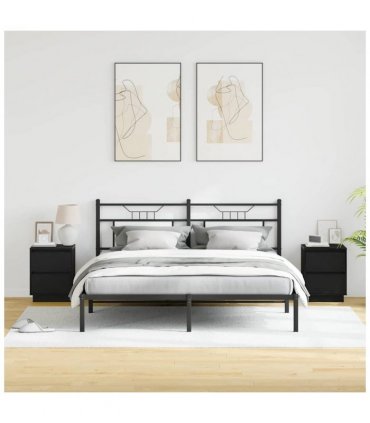 vidaXL Bedside Cabinet with Drawer 2 pcs Black Oak 39 x 34.5 x 50 cm