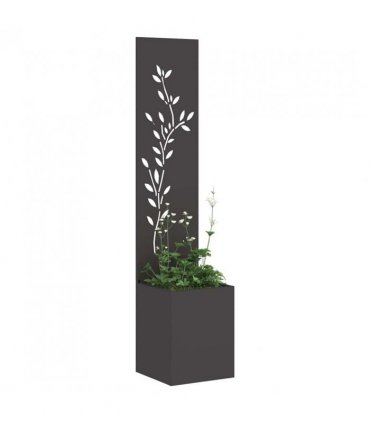 vidaXL Garden Privacy Screen Black 32 x 32 x 150 cm Cold-rolled steel
