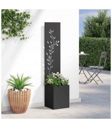 vidaXL Garden Privacy Screen Black 32 x 32 x 150 cm Cold-rolled steel