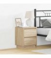 vidaXL Bedside Cabinet with Drawer 2 pcs Sonoma Oak 39 x 34.5 x 50 cm