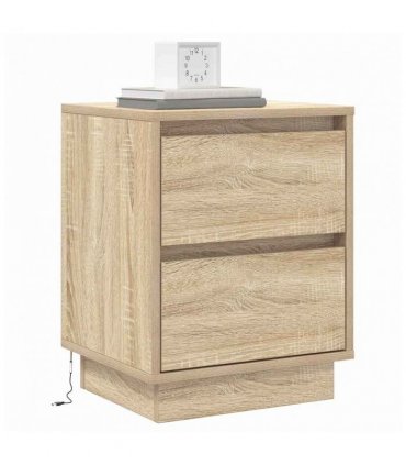 vidaXL Bedside Cabinet with Drawer 2 pcs Sonoma Oak 39 x 34.5 x 50 cm