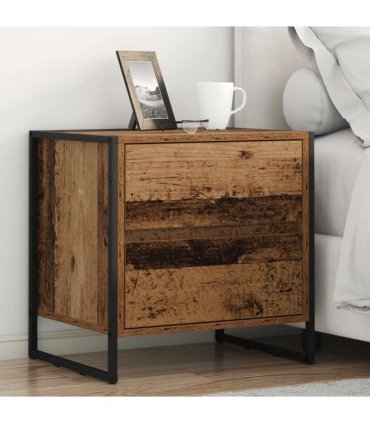 vidaXL Bedside Table Old Wood 50 x 39.5 x 50 cm Engineered Wood