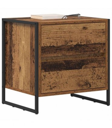 vidaXL Bedside Table Old Wood 50 x 39.5 x 50 cm Engineered Wood