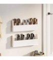 vidaXL Wall-mounted Shoe Racks 2 pcs White 59x9x23 cm Solid Wood Pine