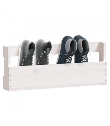 vidaXL Wall-mounted Shoe Racks 2 pcs White 59x9x23 cm Solid Wood Pine