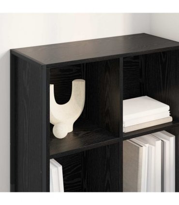 vidaXL Book Cabinet Black Oak 99.5 x 30 x 108.5 cm Engineered Wood