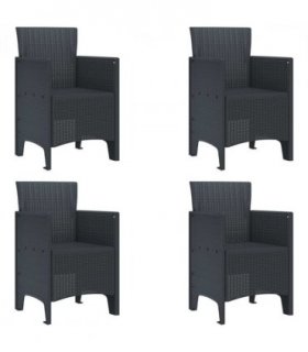vidaXL Garden Chair 4 pcs Anthracite 53 x 49 x 85 cm Polypropylene