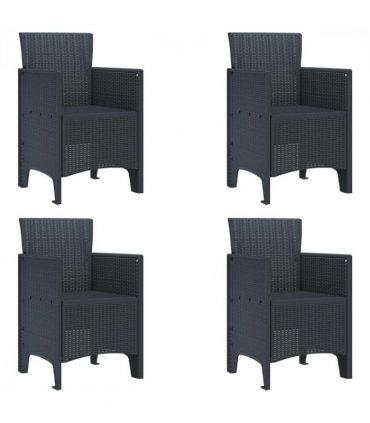 vidaXL Garden Chair 4 pcs Anthracite 53 x 49 x 85 cm Polypropylene