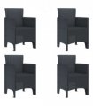 vidaXL Garden Chair 4 pcs Anthracite 53 x 49 x 85 cm Polypropylene