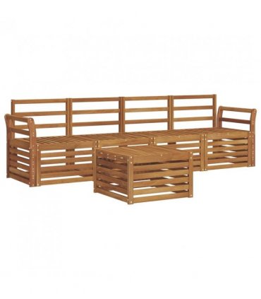 vidaXL Sofa Sets Natural Solid Acacia Wood
