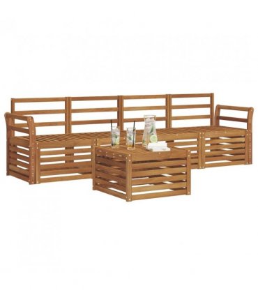 vidaXL Sofa Sets Natural Solid Acacia Wood