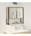 vidaXL Bathroom Mirror Beige 60 x 16 x 60 cm Glass and Engineered Wood