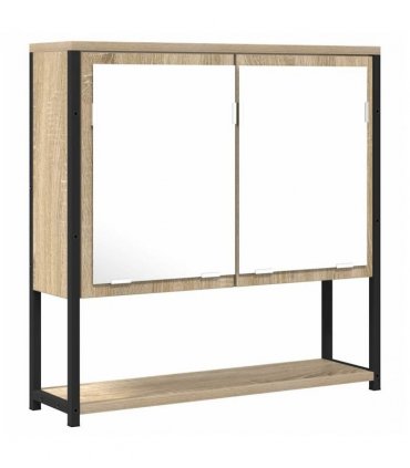 vidaXL Bathroom Mirror Beige 60 x 16 x 60 cm Glass and Engineered Wood