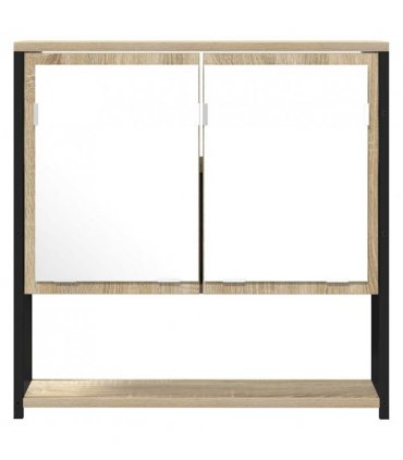 vidaXL Bathroom Mirror Beige 60 x 16 x 60 cm Glass and Engineered Wood