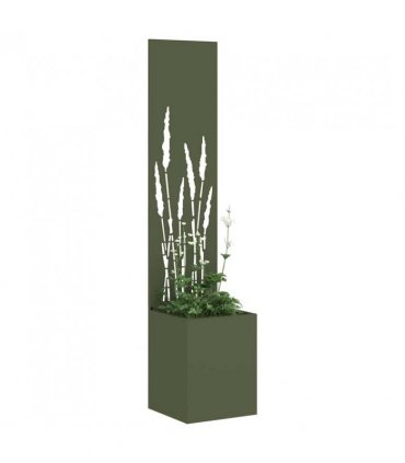 vidaXL Garden Privacy Screen Olive green 32 x 150 cm Cold-rolled steel