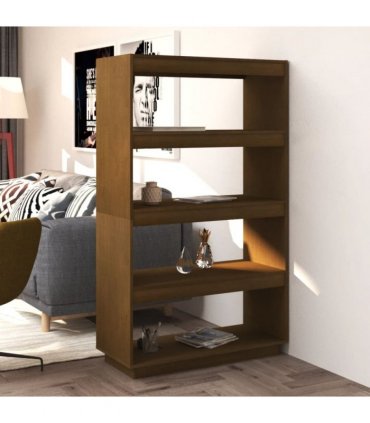 vidaXL Book Cabinet/Room Divider Honey Brown 80x35x135 cm Solid Pinewood