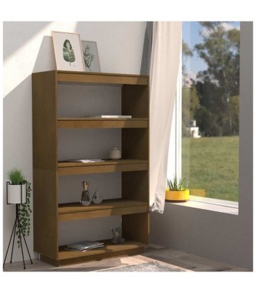 vidaXL Book Cabinet/Room Divider Honey Brown 80x35x135 cm Solid Pinewood