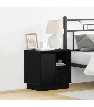 vidaXL Bedside Cabinet Black Oak 50 x 34.5 x 50 cm Engineered wood