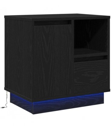 vidaXL Bedside Cabinet Black Oak 50 x 34.5 x 50 cm Engineered wood