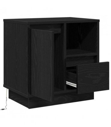 vidaXL Bedside Cabinet Black Oak 50 x 34.5 x 50 cm Engineered wood