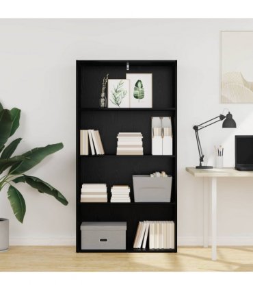 vidaXL Freestanding Bookshelf Black Oak 80 x 30 x 152 cm