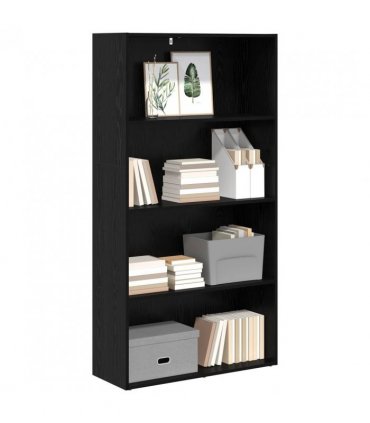 vidaXL Freestanding Bookshelf Black Oak 80 x 30 x 152 cm