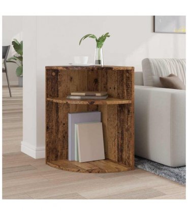 vidaXL End Table Old Wood 39.7 x 39.7 x 60 cm Engineered Wood