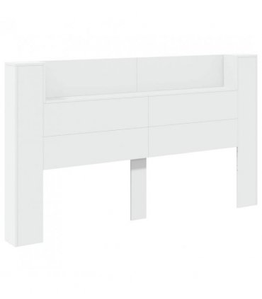 vidaXL Headboard Cabinet with LED White 180 x 16.5 x 103.5 cm