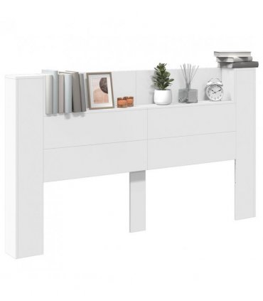 vidaXL Headboard Cabinet with LED White 180 x 16.5 x 103.5 cm