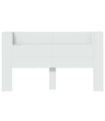 vidaXL Headboard Cabinet with LED White 180 x 16.5 x 103.5 cm