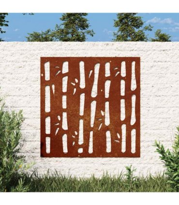 vidaXL Garden Wall Decoration 55x55 cm Corten Steel Bamboo Design