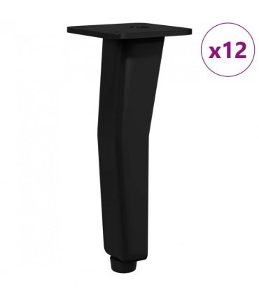 vidaXL Standing Feet 12 pcs Black 40 x 40 x 100 mm Iron