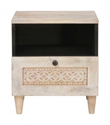 vidaXL Bedside Cabinet White 40 x 33 x 46 cm Engineered Wood