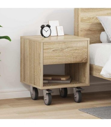 vidaXL Bedside Table Sonoma Oak 40.5 x 40 x 48 cm Engineered Wood