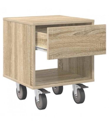 vidaXL Bedside Table Sonoma Oak 40.5 x 40 x 48 cm Engineered Wood