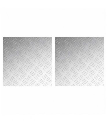 vidaXL Stair Tread Square 2 pcs Silver 50 x 50 cm Aluminium