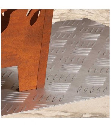 vidaXL Stair Tread Square 2 pcs Silver 50 x 50 cm Aluminium