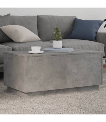 vidaXL Coffee Table with LED Lights Concrete Grey 90x50x40 cm