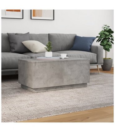 vidaXL Coffee Table with LED Lights Concrete Grey 90x50x40 cm