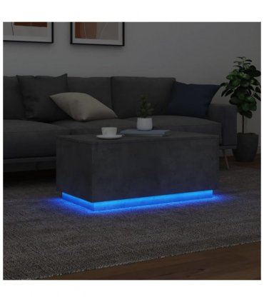 vidaXL Coffee Table with LED Lights Concrete Grey 90x50x40 cm