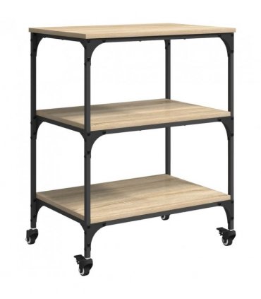 vidaXL Kitchen Trolley Sonoma Oak 60 x 41 x 76 cm Engineered Wood