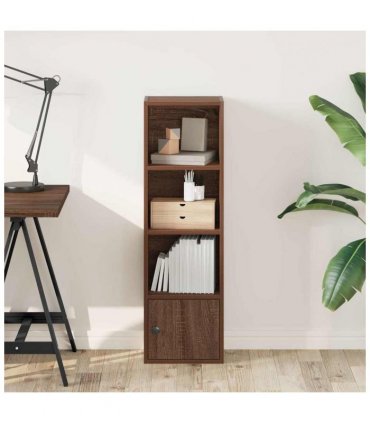 vidaXL Bookcase Brown Oak 31x24x102 cm Engineered Wood